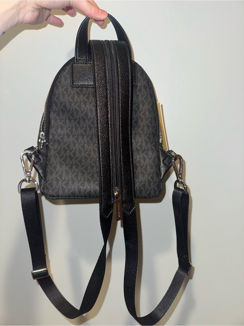 Michael Kors Black MK Logo Mini Backpack with Silver Hardware — “Erin”— NWT - Picture 4 of 5